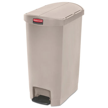 Rubbermaid® Commercial Slim Jim Resin Step-on Container, End Step Style, 13 Gal, Beige freeshipping - TVN Wholesale